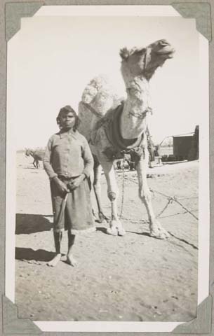 (1946) ‘Aboriginal woman standing next to a camel, Ryan Well, Northern Territory, ca. 1946’. Retrieved May 21, 2020, from https://nla.gov.au/nla.obj-156256775.